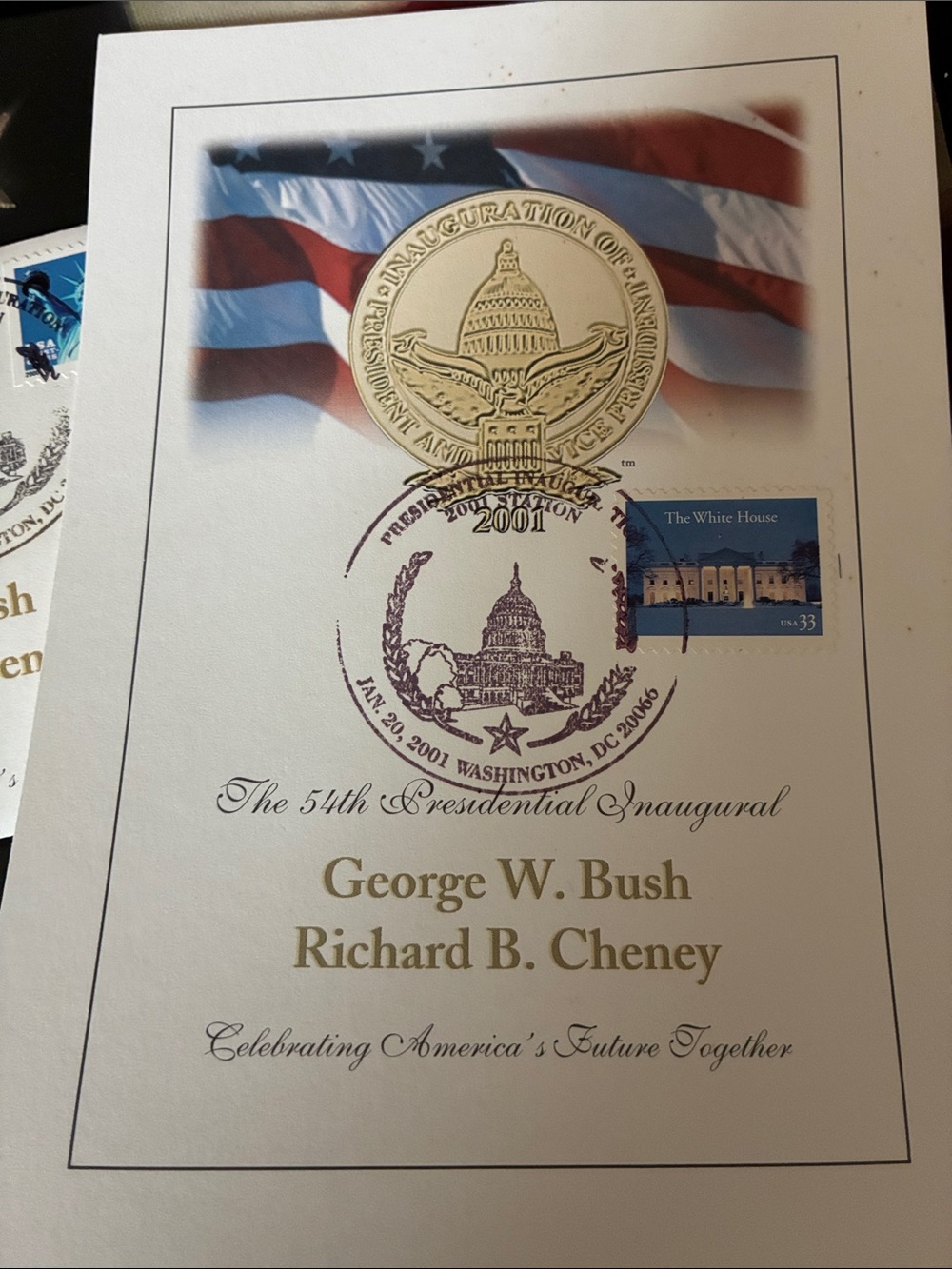 Bush Cheney inauguration stamp covers and official program January 20, 2001 - Picture 4 of 15